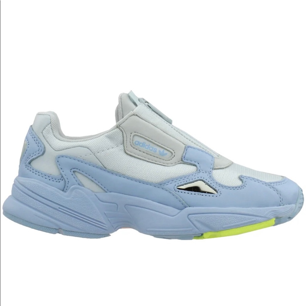 Womens Adidas Falcon Zip Up Sneakers (EF1969) in Light Blue